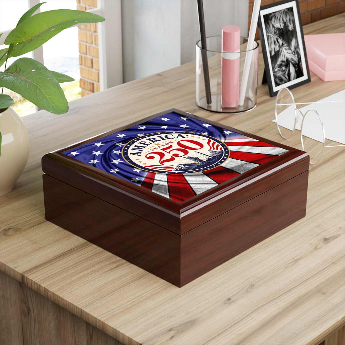 America 250 Patriotic Jewelry Box | Vintage Americana Keepsake Box - Decor, Jewelry Boxes - EpiAl's Shop