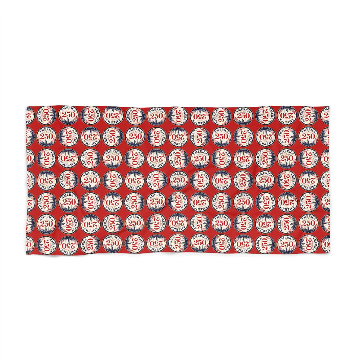 America 250 Retro Badge Beach Towel | Oversized Patriotic Summer Pool & Beach Towel - Towels, Beach - EpiAl's Shop