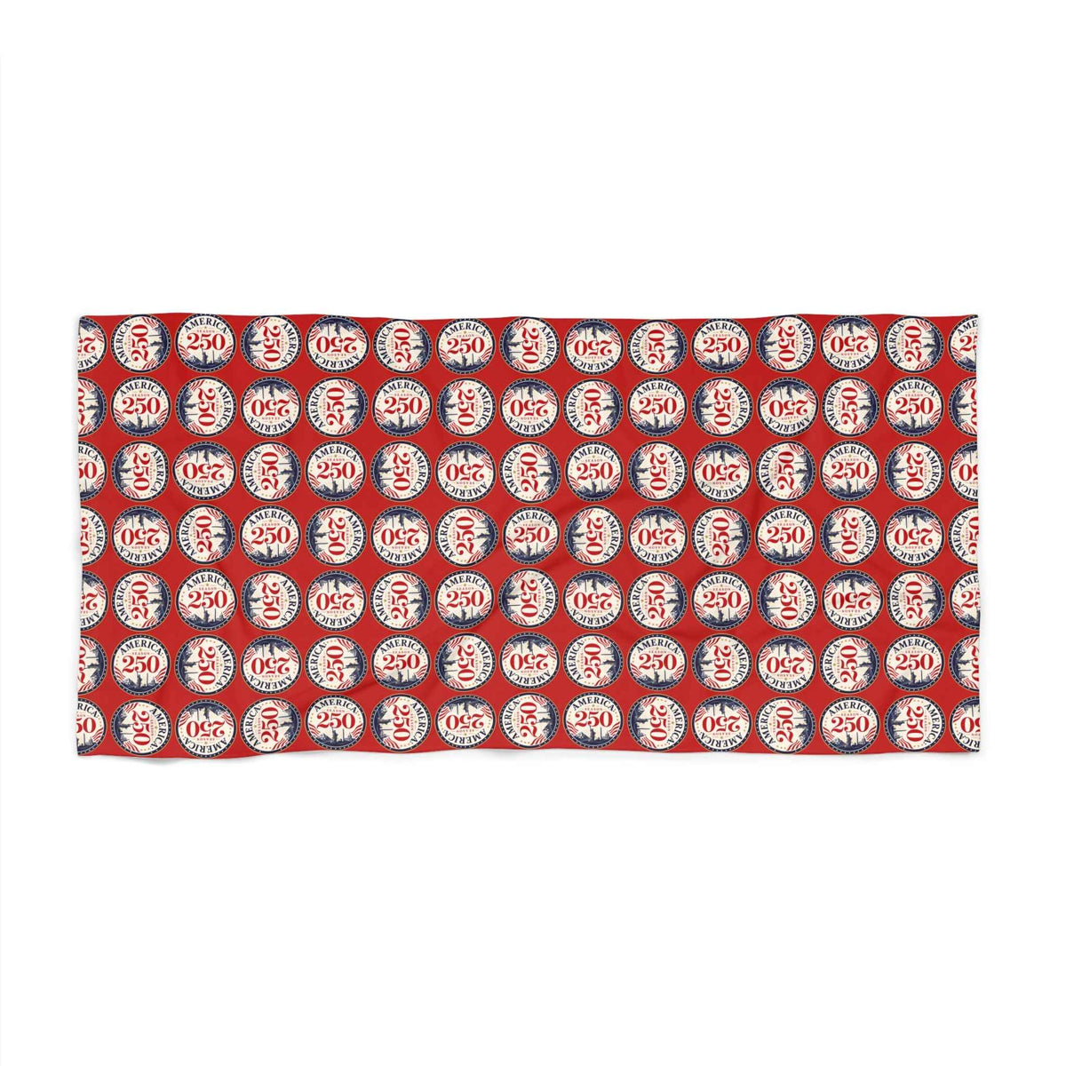 America 250 Retro Badge Beach Towel | Oversized Patriotic Summer Pool & Beach Towel - Towels, Beach - EpiAl's Shop