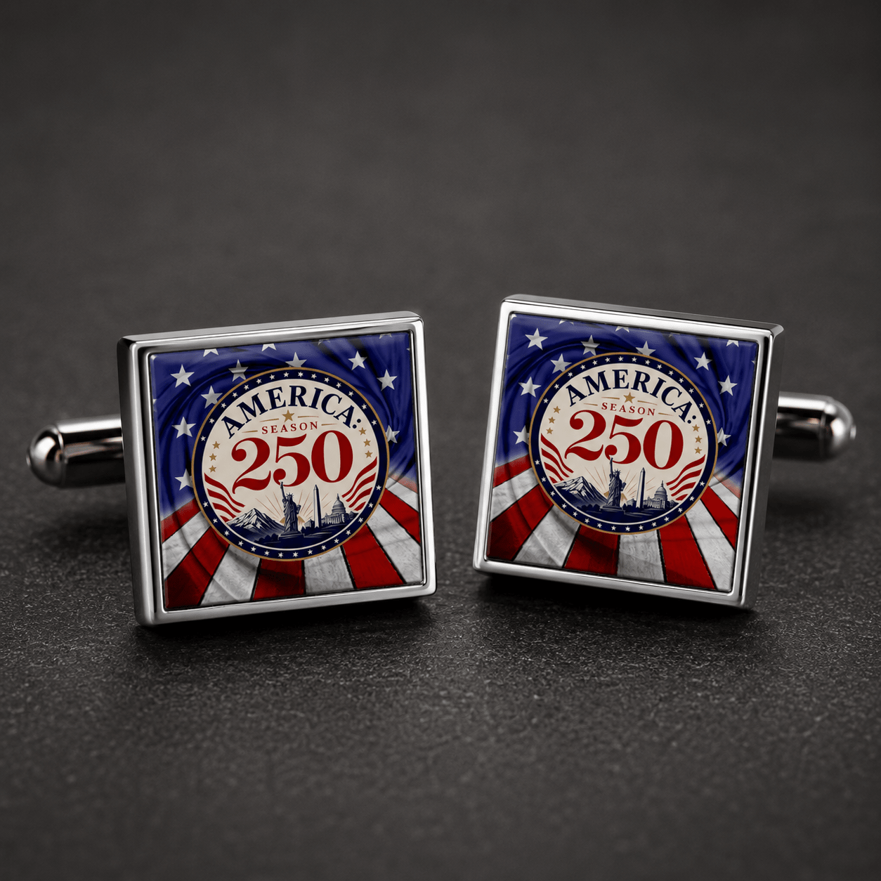 America 250 Square Cuff Links | Patriotic Formal Accessories for Men - Jewelry, Cufflinks - EpiAl's Shop