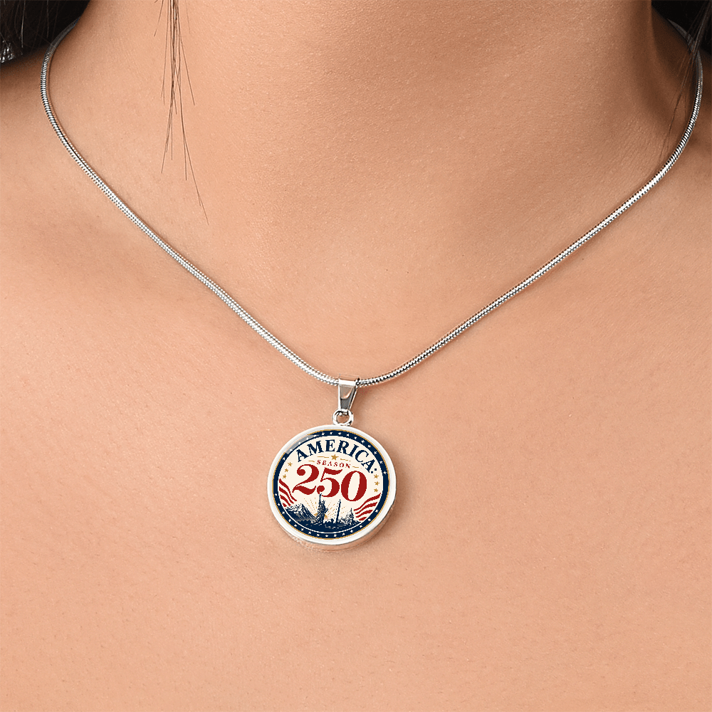 America Season 250 Patriotic Circle Pendant Necklace - Jewelry, Necklaces - EpiAl's Shop