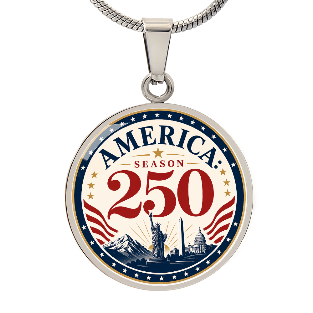 America Season 250 Patriotic Circle Pendant Necklace - Jewelry, Necklaces - EpiAl's Shop