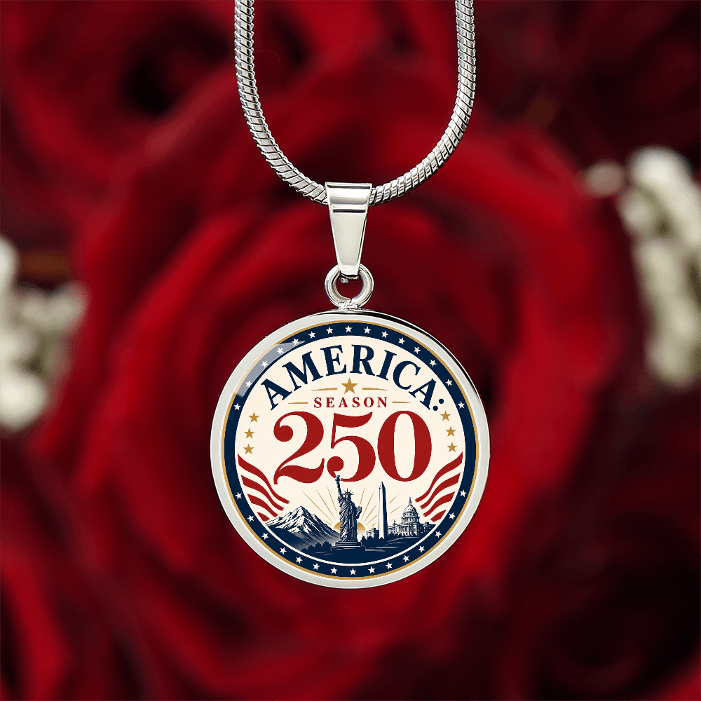 America Season 250 Patriotic Circle Pendant Necklace - Jewelry, Necklaces - EpiAl's Shop