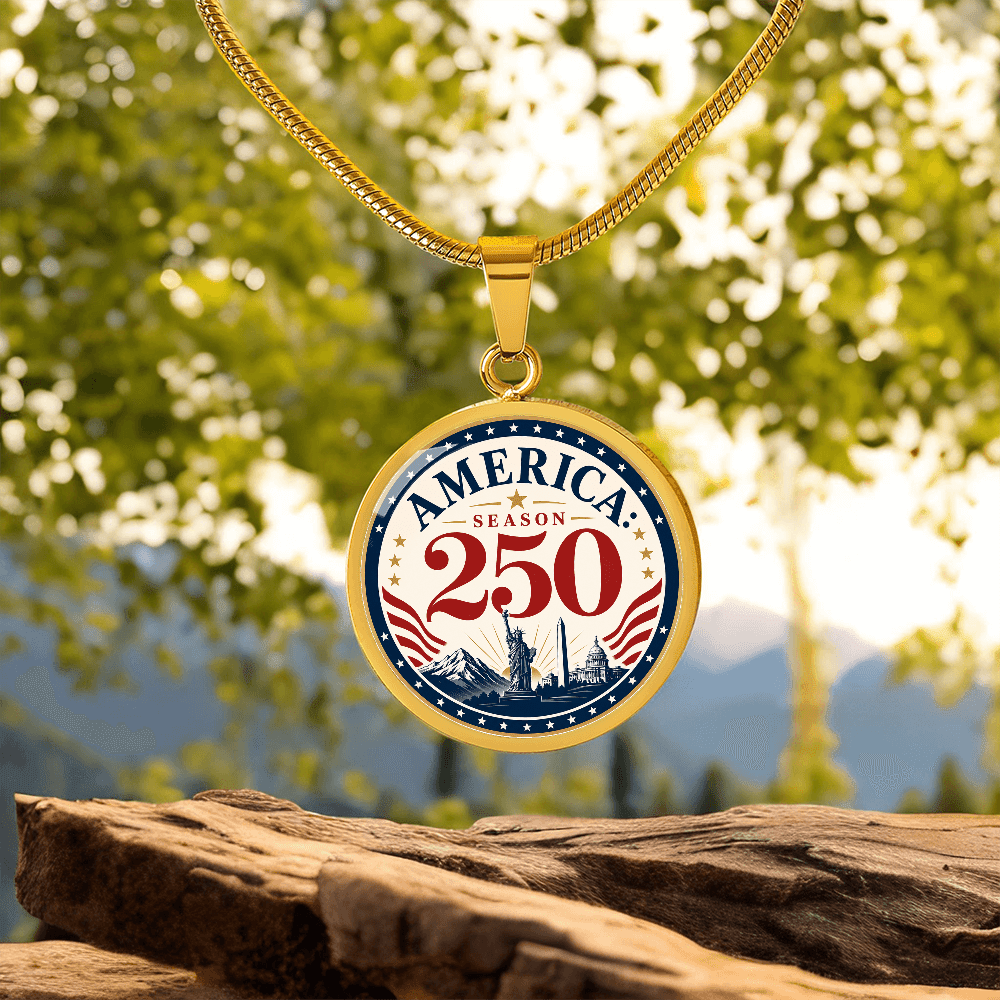 America Season 250 Patriotic Circle Pendant Necklace - Jewelry, Necklaces - EpiAl's Shop