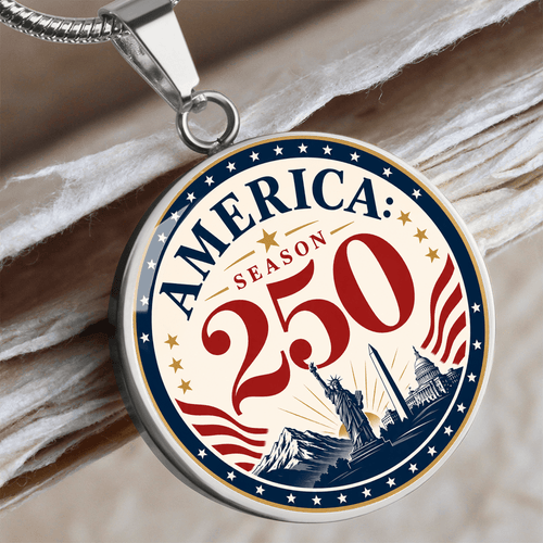 America Season 250 Patriotic Circle Pendant Necklace - Jewelry, Necklaces - EpiAl's Shop