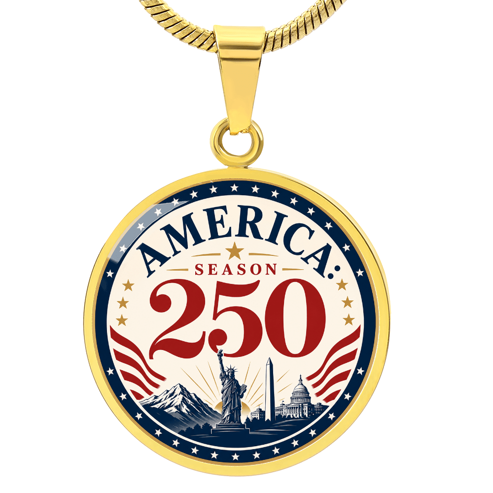 America Season 250 Patriotic Circle Pendant Necklace - Jewelry, Necklaces - EpiAl's Shop