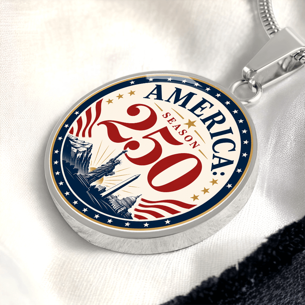 America Season 250 Patriotic Circle Pendant Necklace - Jewelry, Necklaces - EpiAl's Shop