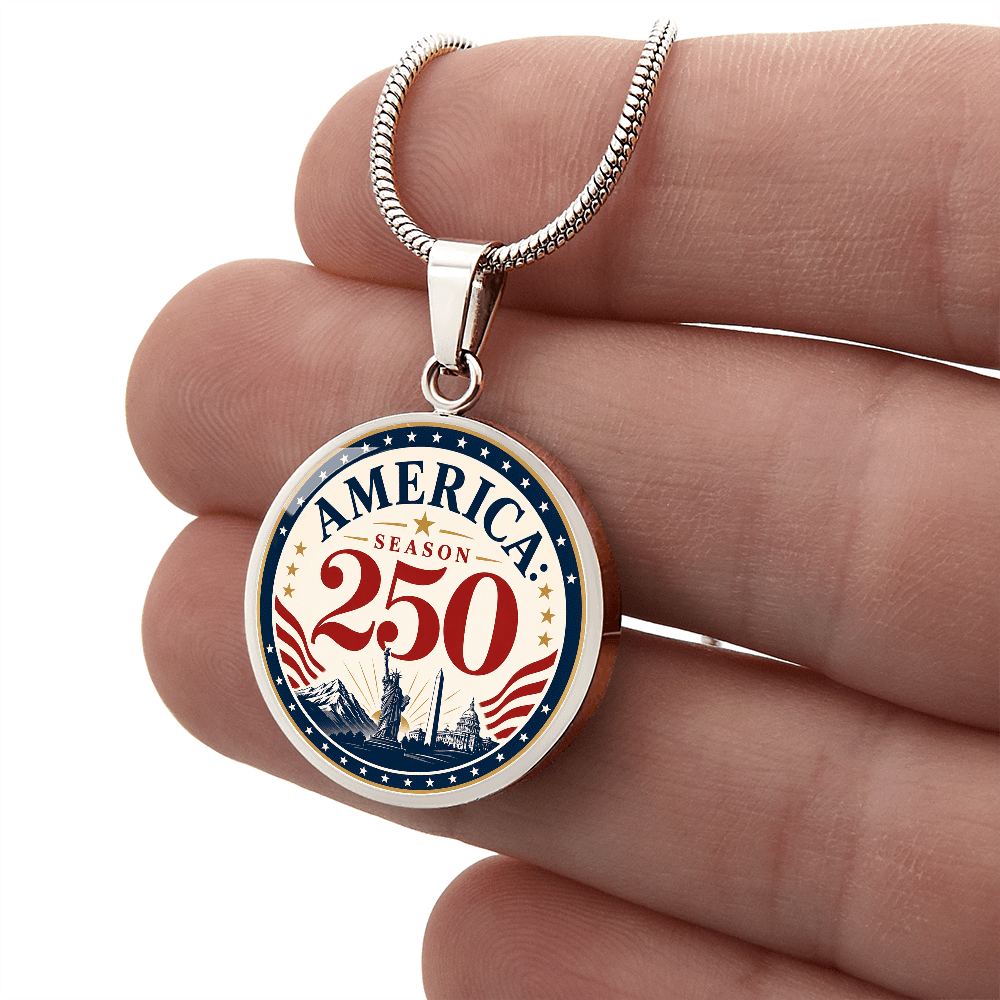 America Season 250 Patriotic Circle Pendant Necklace - Jewelry, Necklaces - EpiAl's Shop