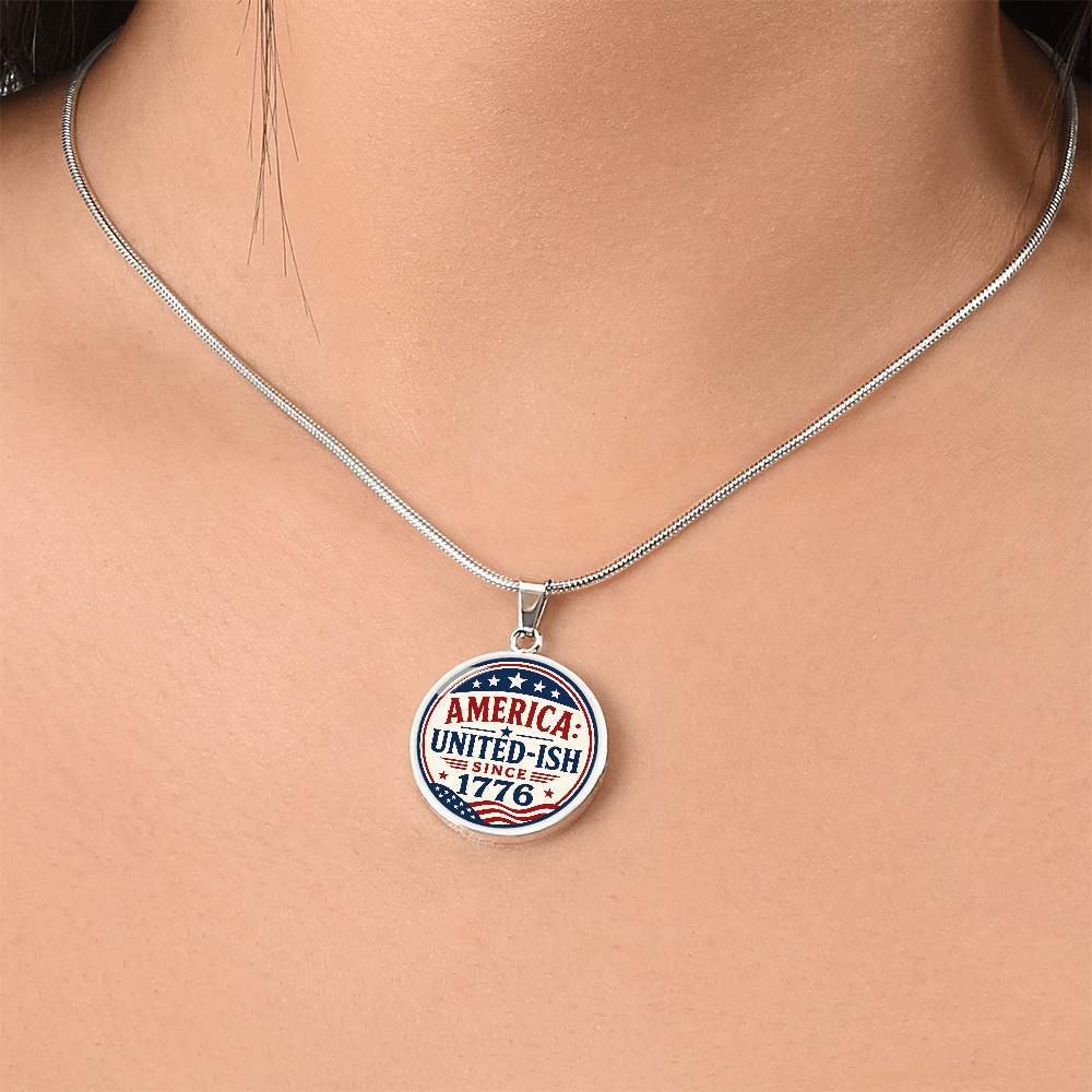 America: United-Ish Since 1776 Necklace | Patriotic Americana Pendant - Jewelry, Necklaces - EpiAl's Shop