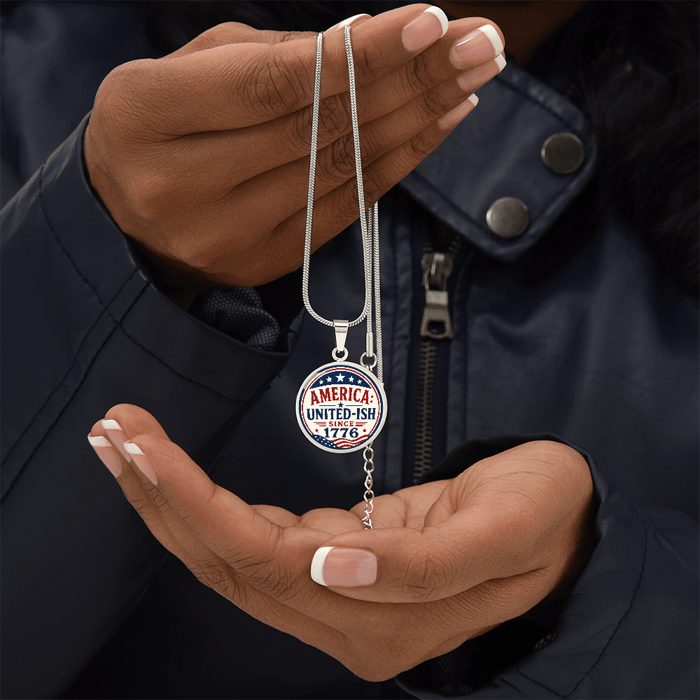 America: United-Ish Since 1776 Necklace | Patriotic Americana Pendant - Jewelry, Necklaces - EpiAl's Shop