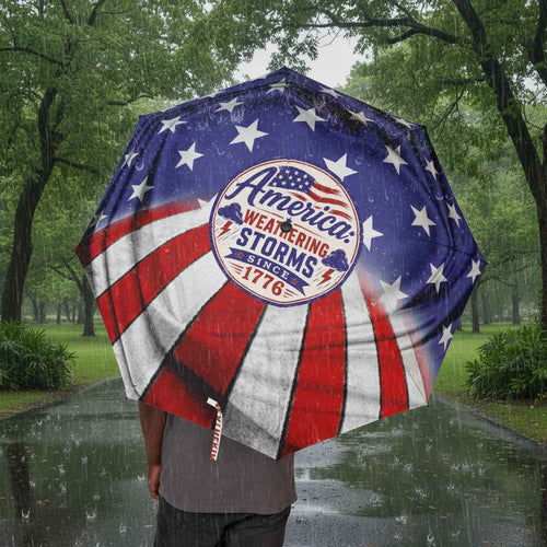 America: Weathering Storms Since 1776 Patriotic Umbrella (Semi-Automatic) - Rain Gear, Umbrellas - EpiAl's Shop