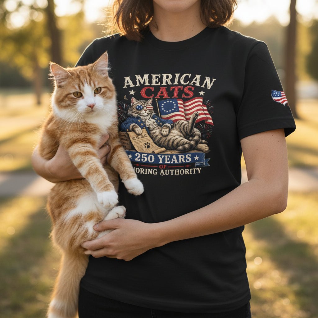 American Cats: 250 Years of Ignoring Authority Patriotic T-Shirt - Clothing, Unisex, T-Shirts - EpiAl's Shop