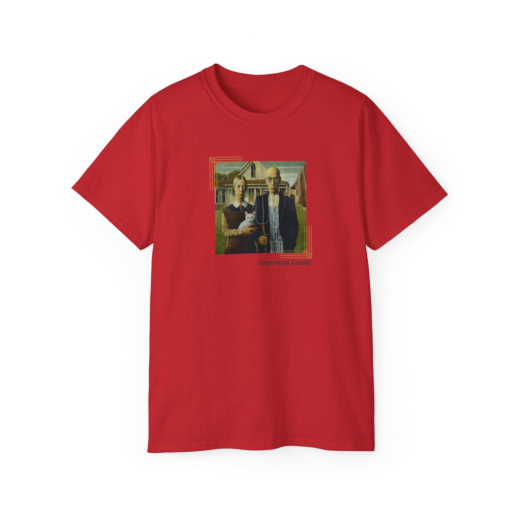 American Gothic Cat Unisex Ultra Cotton Tee - T - Shirt - Epileptic Al’s Shop
