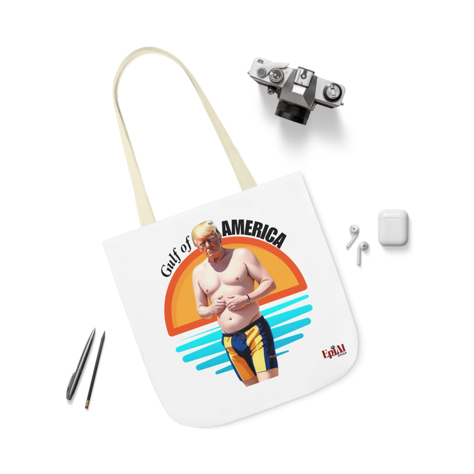 American Gulf Canvas Tote Bag with 4 - Color Straps - Fun Beach Accessory - Bags, Tote - EpiAl's Shop