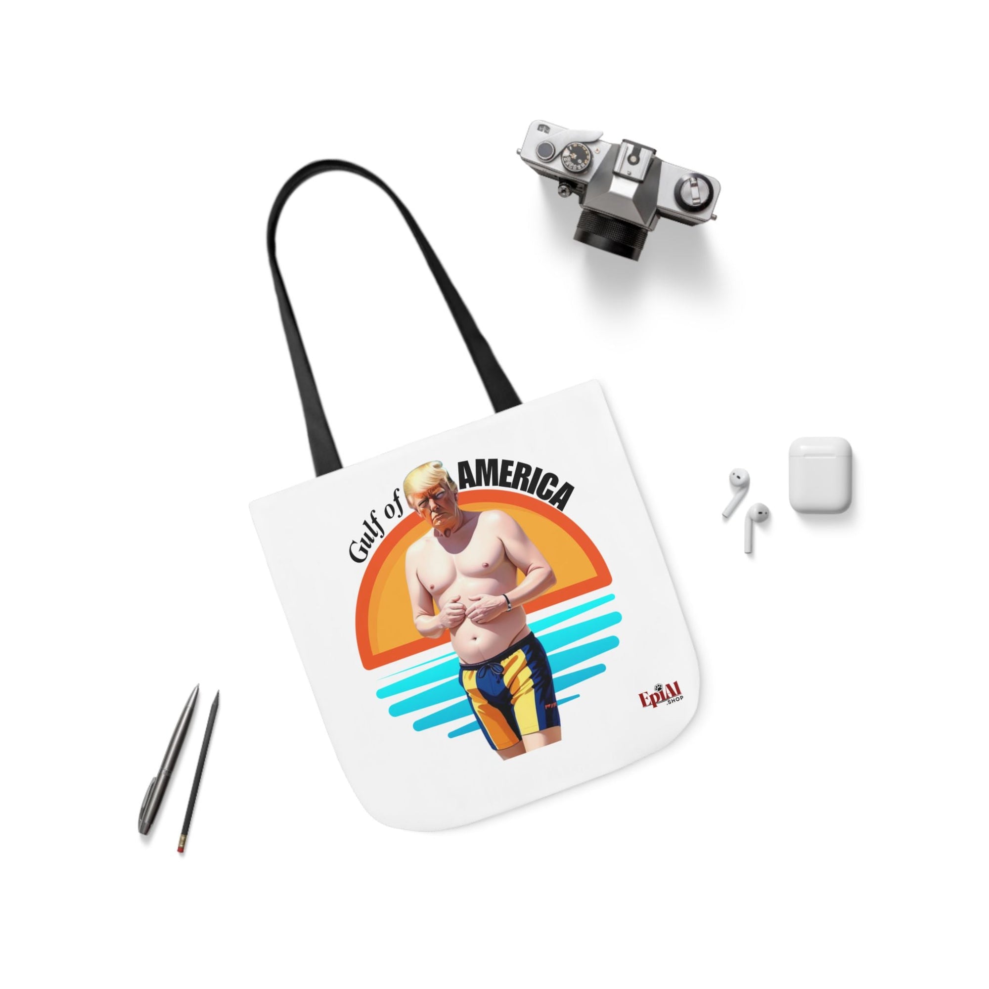 American Gulf Canvas Tote Bag with 4 - Color Straps - Fun Beach Accessory - Bags, Tote - EpiAl's Shop