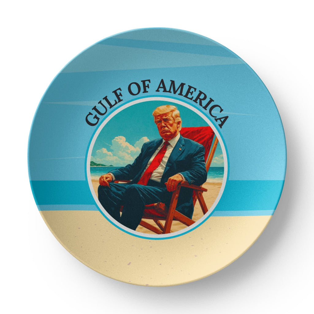American Gulf Collectible Plate with Beach Sitting Trump - Decor, Kitchen & Dining, Plates - EpiAl's Shop