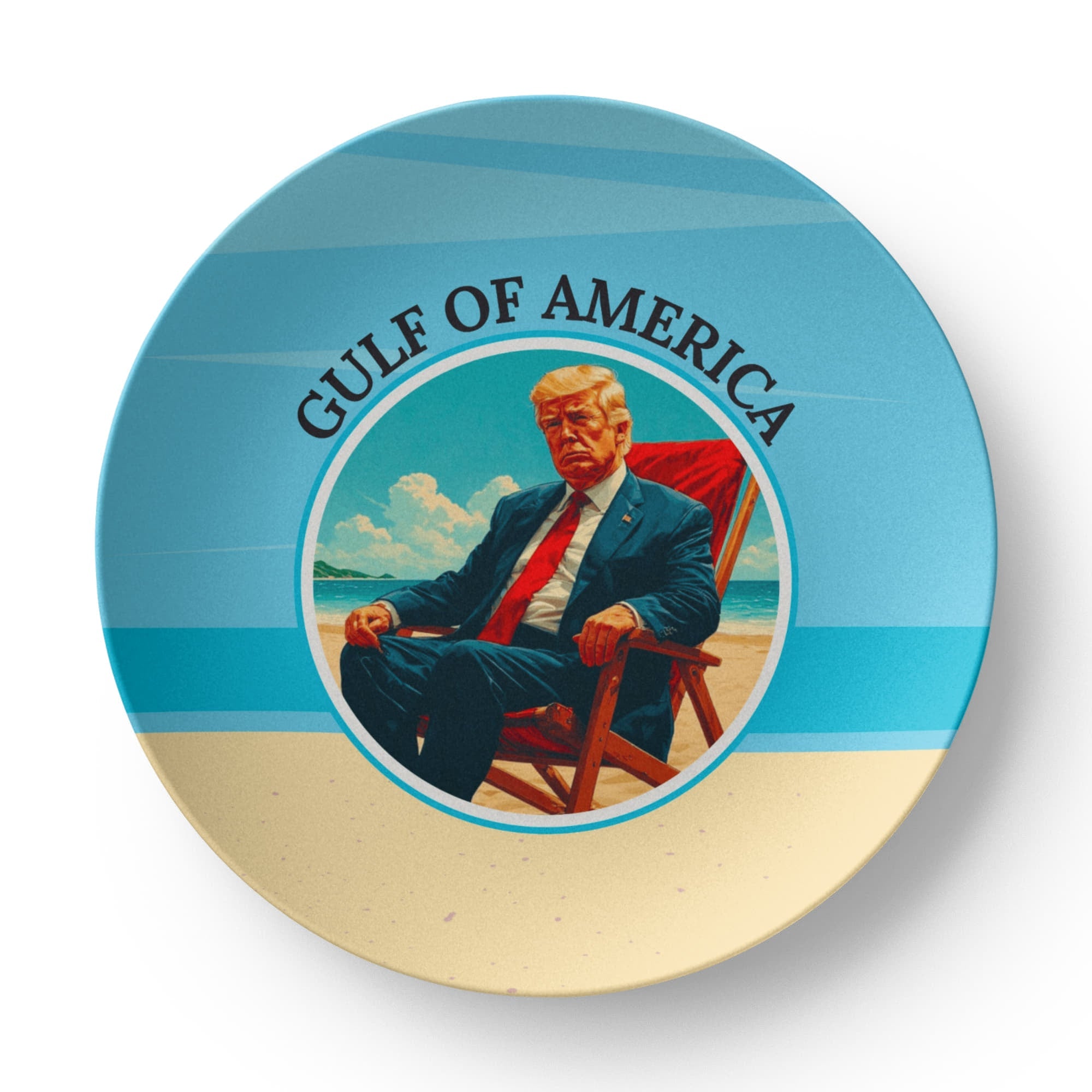 American Gulf Collectible Plate with Beach Sitting Trump - Decor, Kitchen & Dining, Plates - EpiAl's Shop