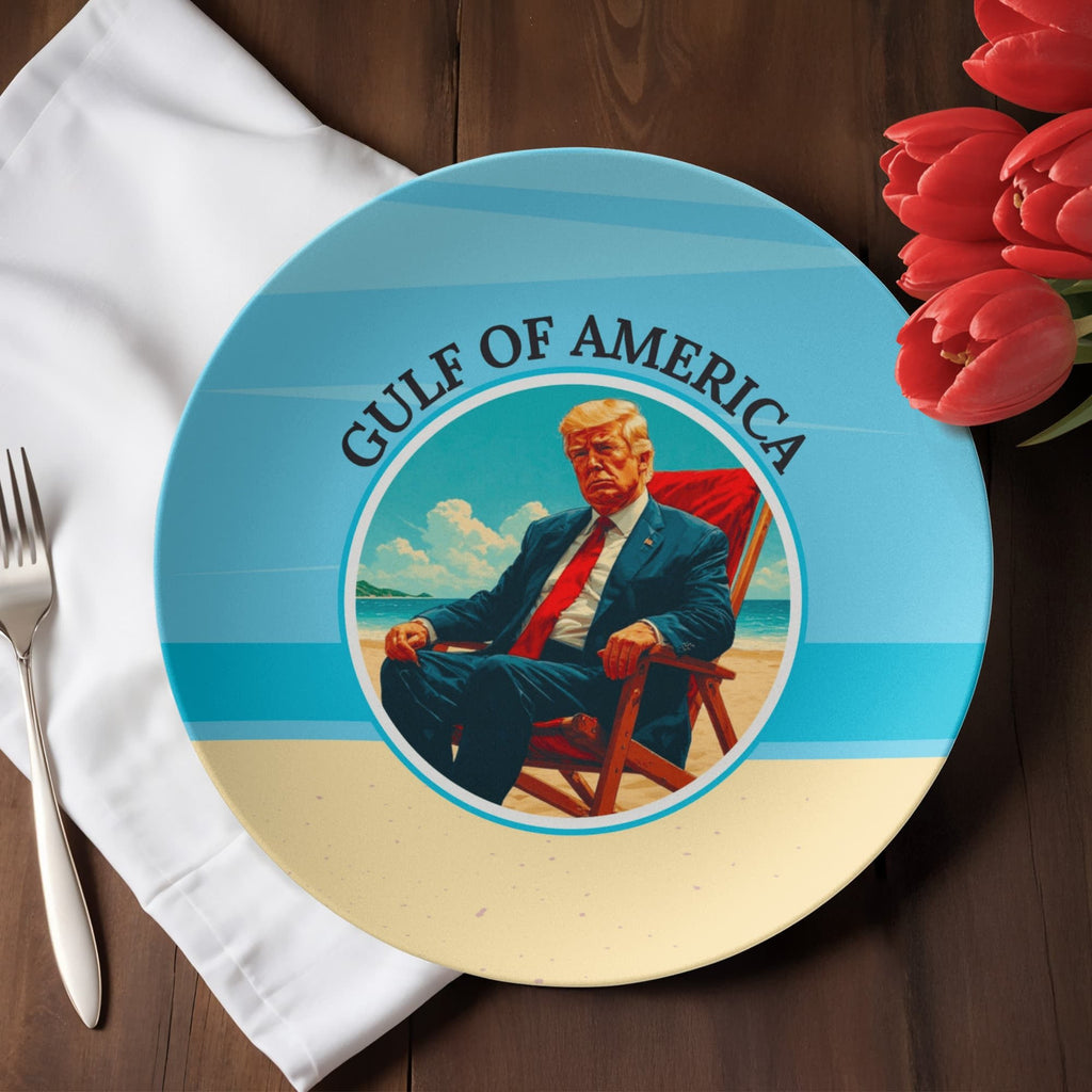 American Gulf Collectible Plate with Beach Sitting Trump - Decor, Kitchen & Dining, Plates - EpiAl's Shop