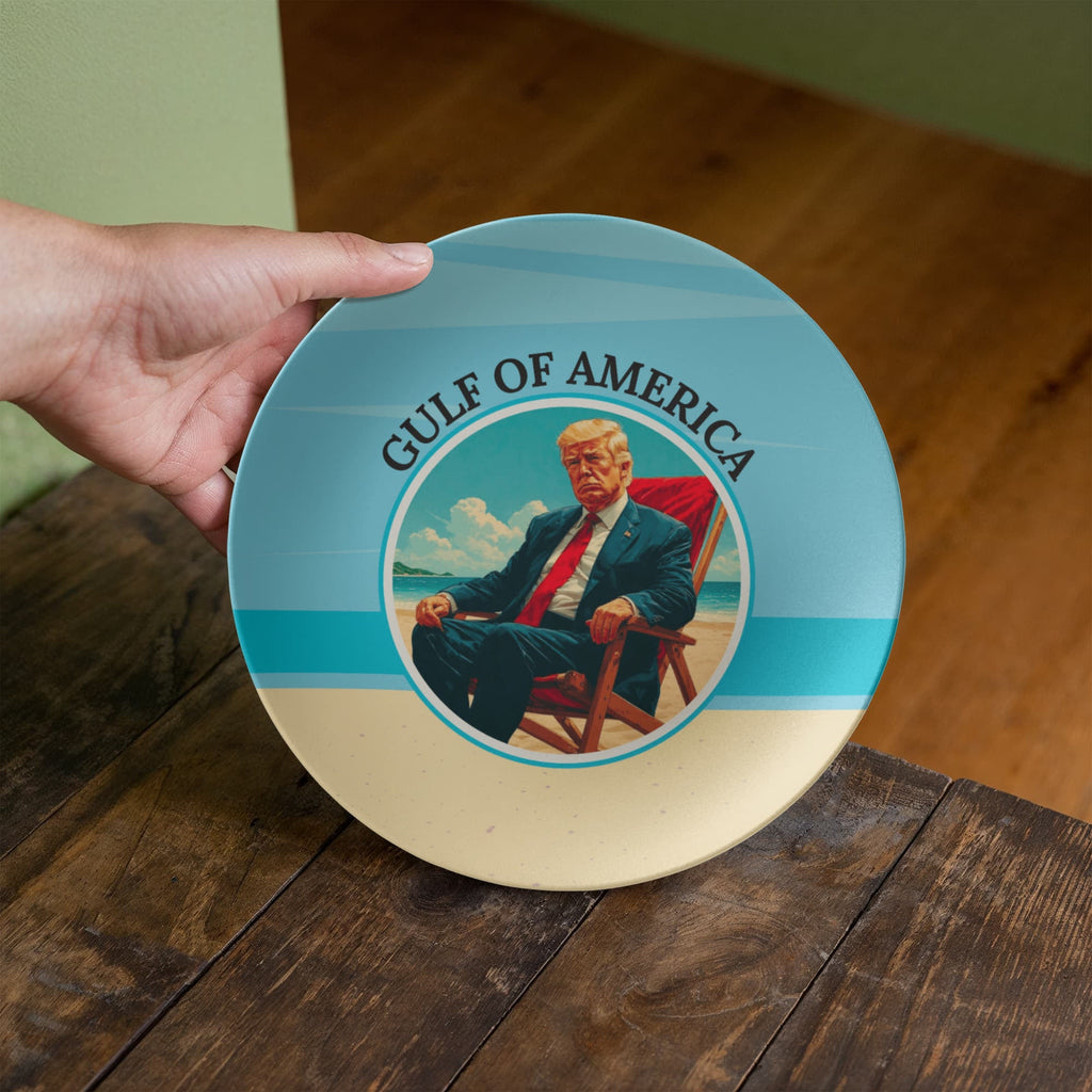 American Gulf Collectible Plate with Beach Sitting Trump - Decor, Kitchen & Dining, Plates - EpiAl's Shop