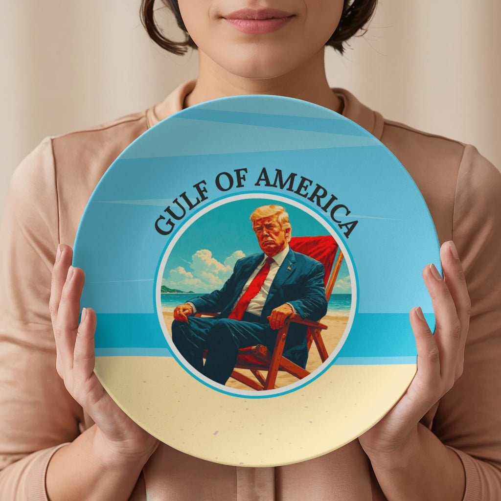 American Gulf Collectible Plate with Beach Sitting Trump - Decor, Kitchen & Dining, Plates - EpiAl's Shop