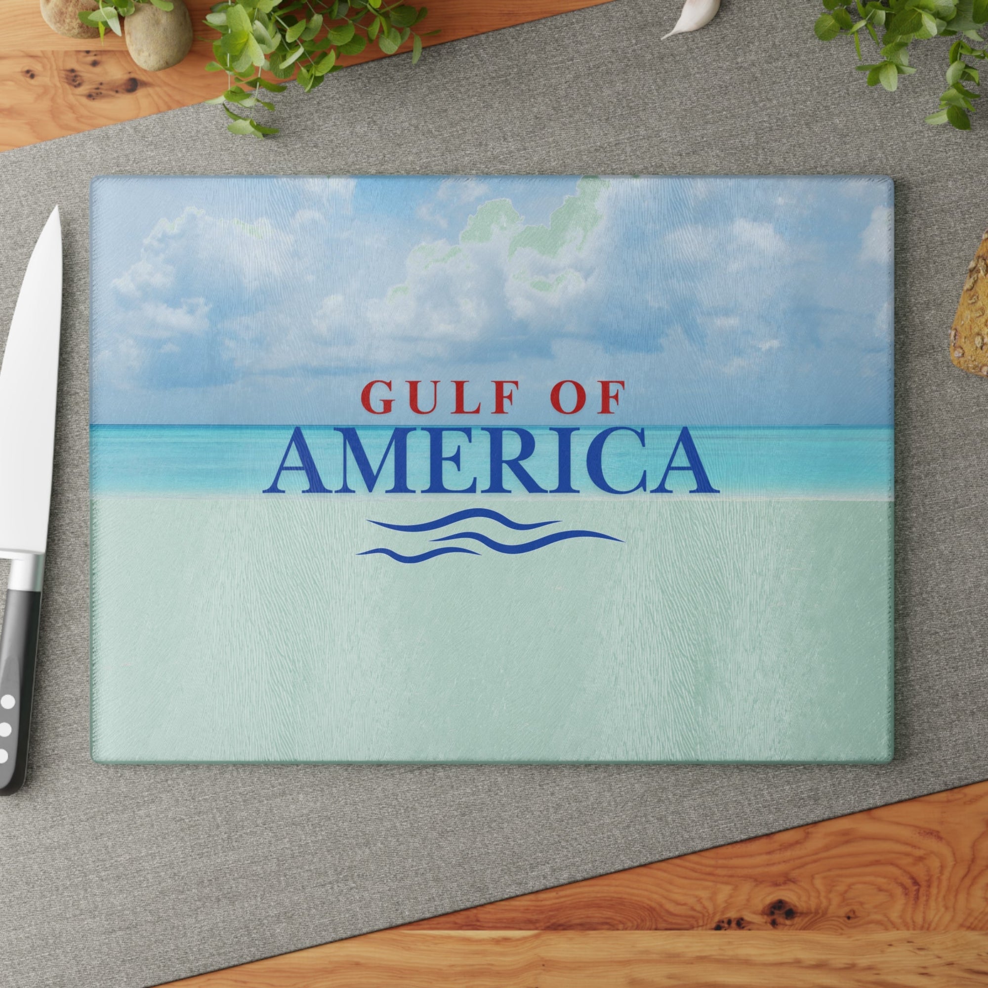 American Gulf Glass Cutting Board - Decor, Kitchen, Cutting Boards - EpiAl's Shop
