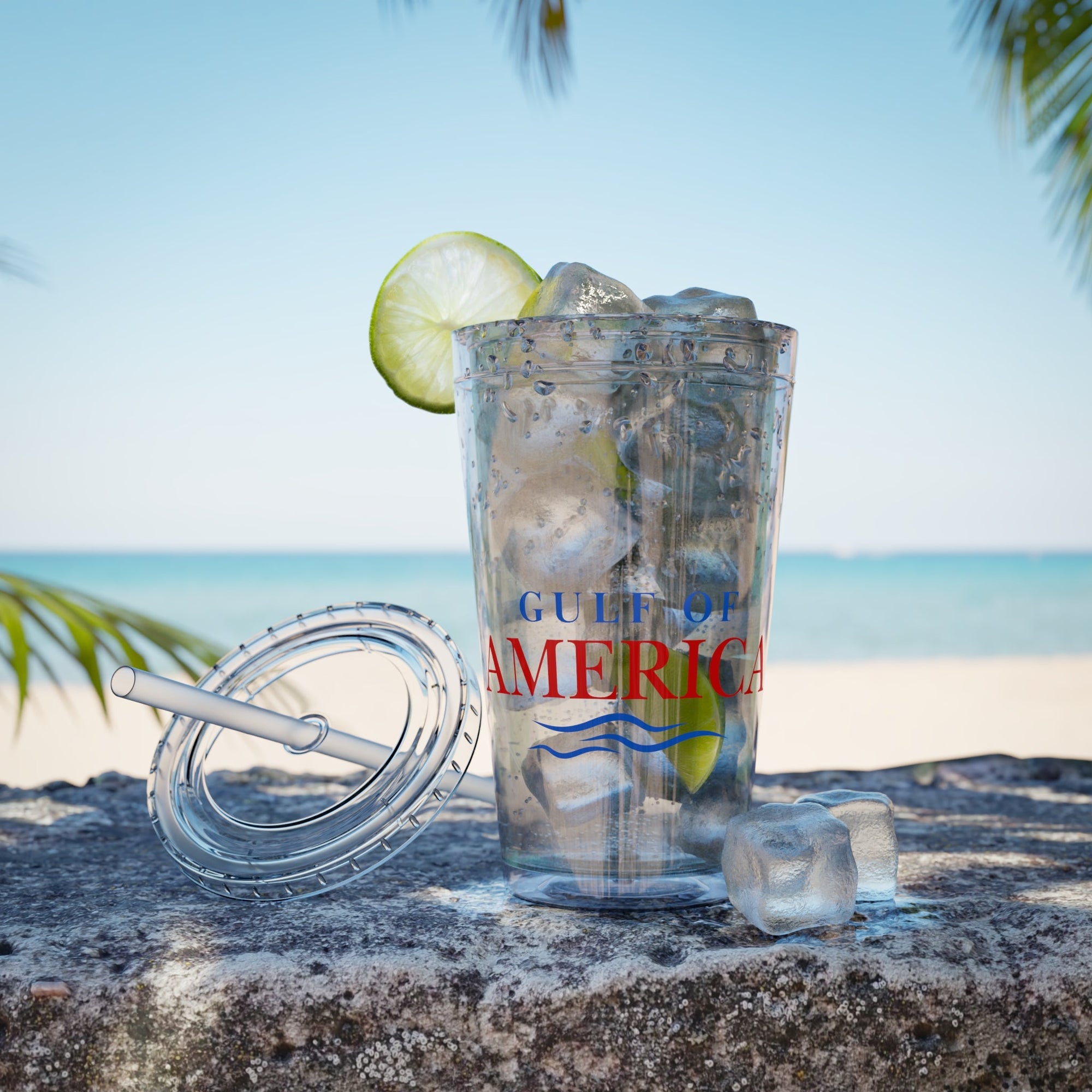 American Gulf Tumbler with Straw, 16oz - Drinkware, Tumblers - EpiAl's Shop