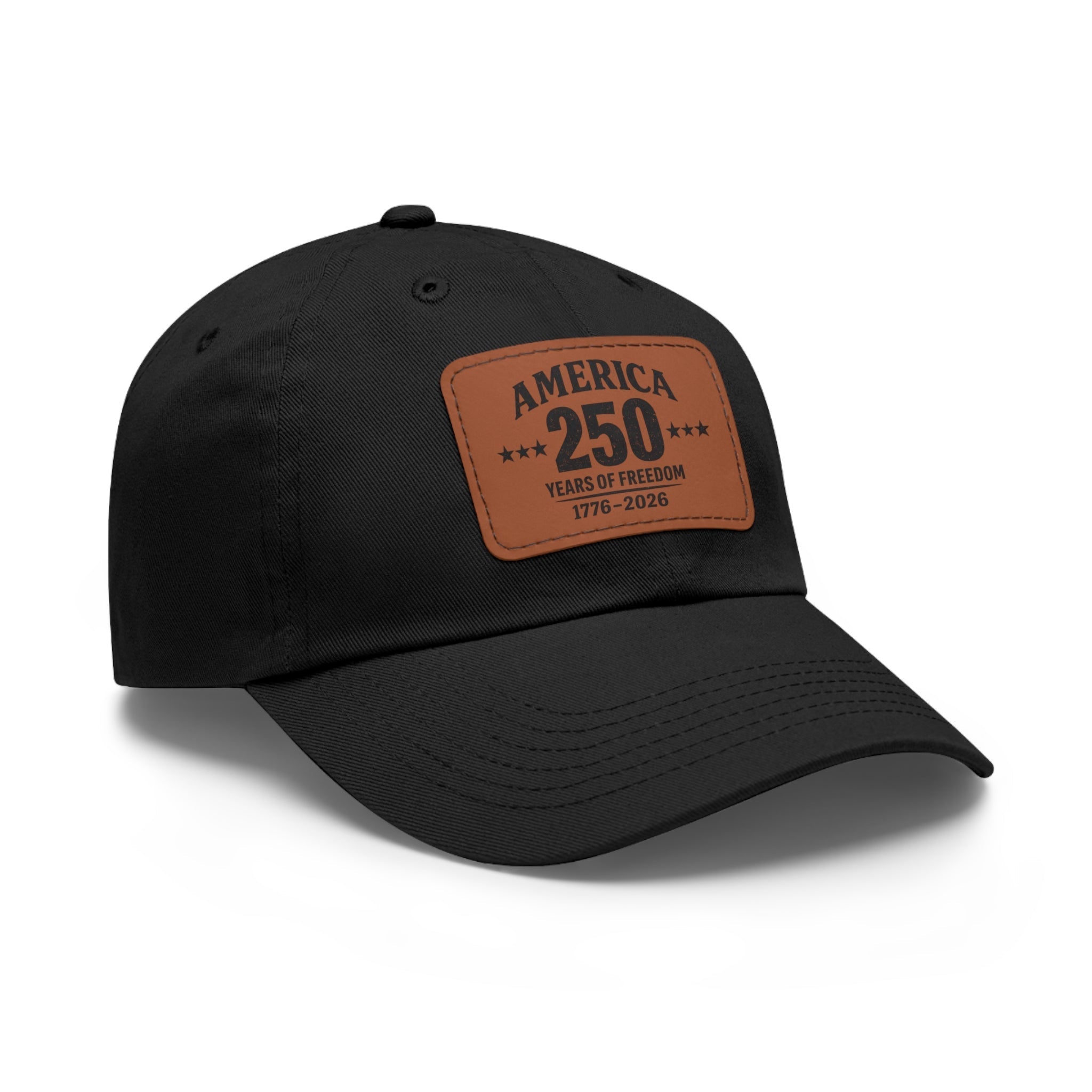 America's 250th Leather Patch Hat — 1776–2026 Patriotic Edition