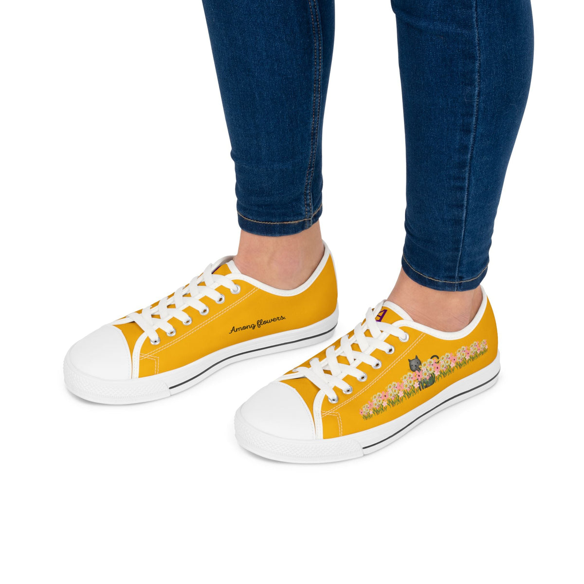 Among Flowers – Hidden Cat Low Women's Top Canvas Shoes - Shoes, Sneakers - EpiAl's Shop