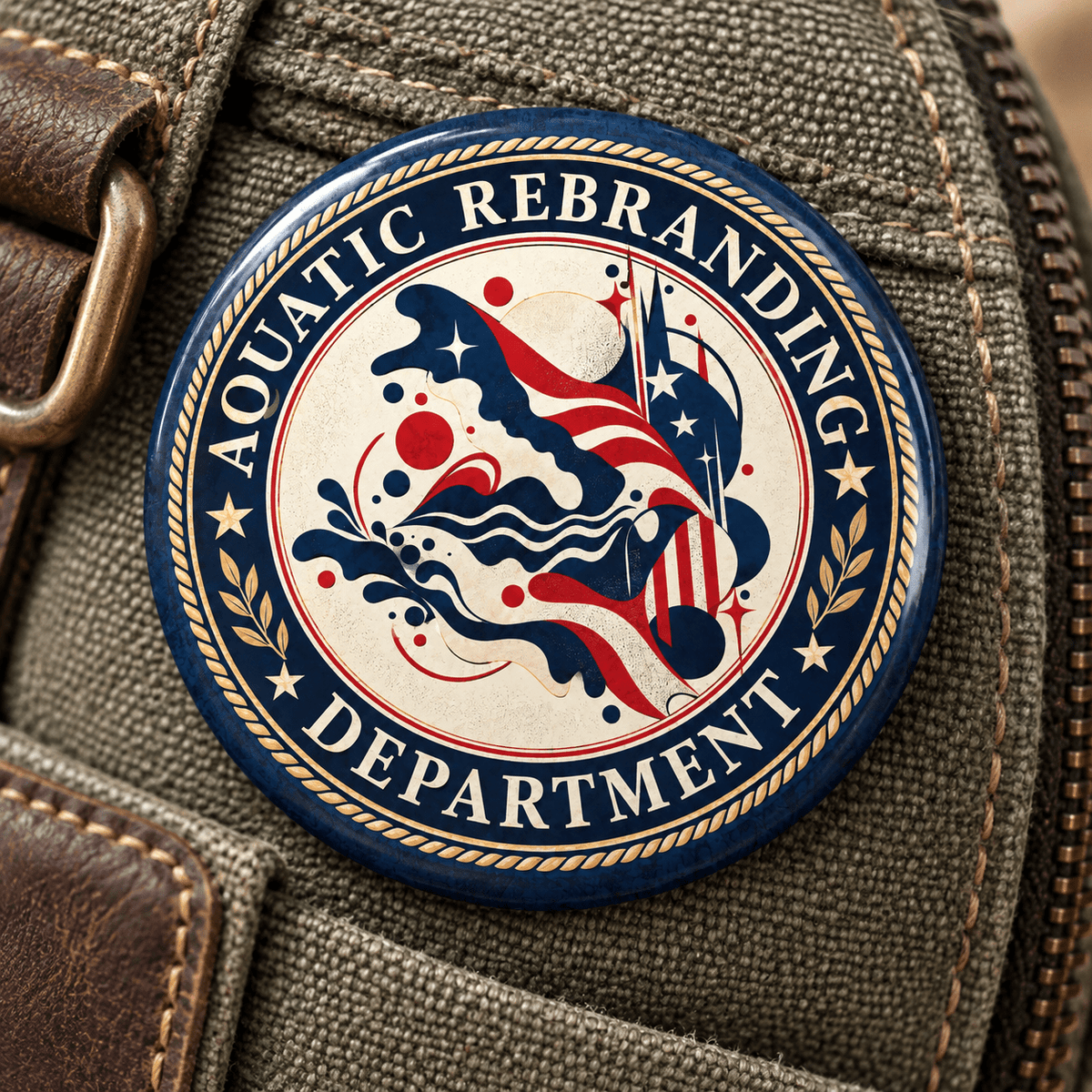 Aquatic Rebranding Department Pin Button | Trump Water Renaming Political Humor - Buttons, Pinback - EpiAl's Shop