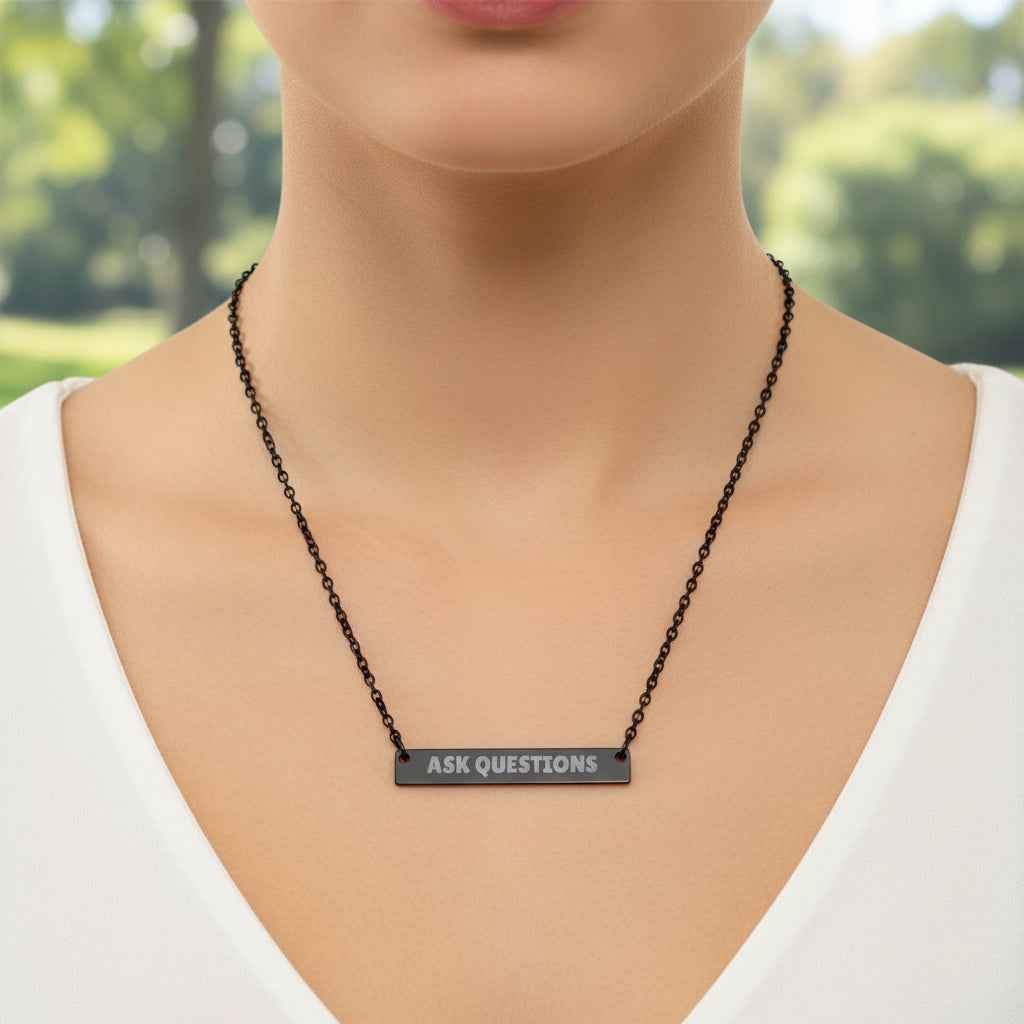 Ask Questions Bar Necklace – Minimalist Statement Jewelry - Jewelry, Necklaces - EpiAl's Shop