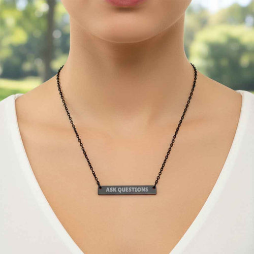 Ask Questions Bar Necklace – Minimalist Statement Jewelry - Jewelry, Necklaces - EpiAl's Shop