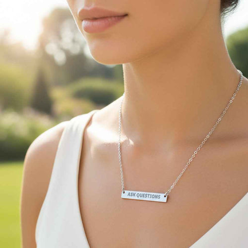 Ask Questions Bar Necklace – Minimalist Statement Jewelry - Jewelry, Necklaces - EpiAl's Shop