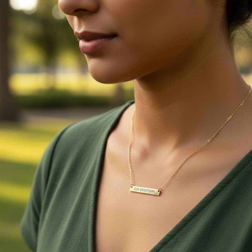 Ask Questions Bar Necklace – Minimalist Statement Jewelry - Jewelry, Necklaces - EpiAl's Shop