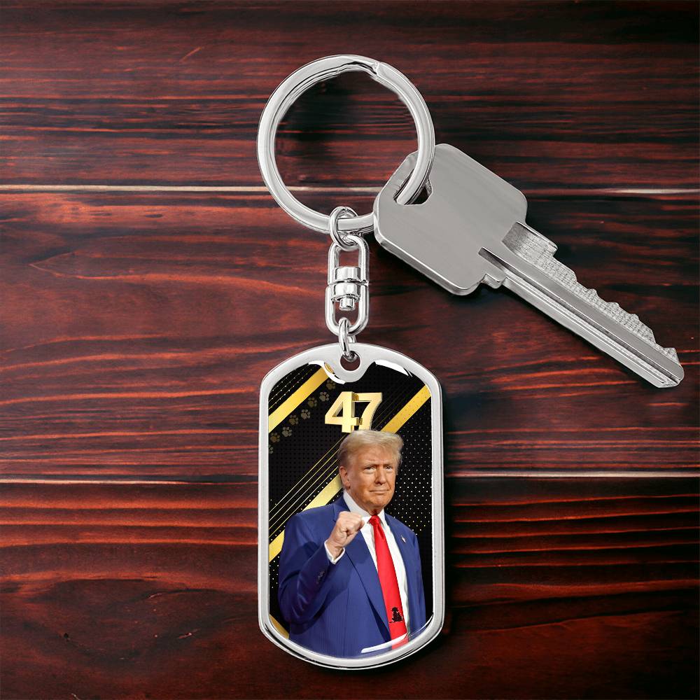 Trump 47 Dog Tag Keychain