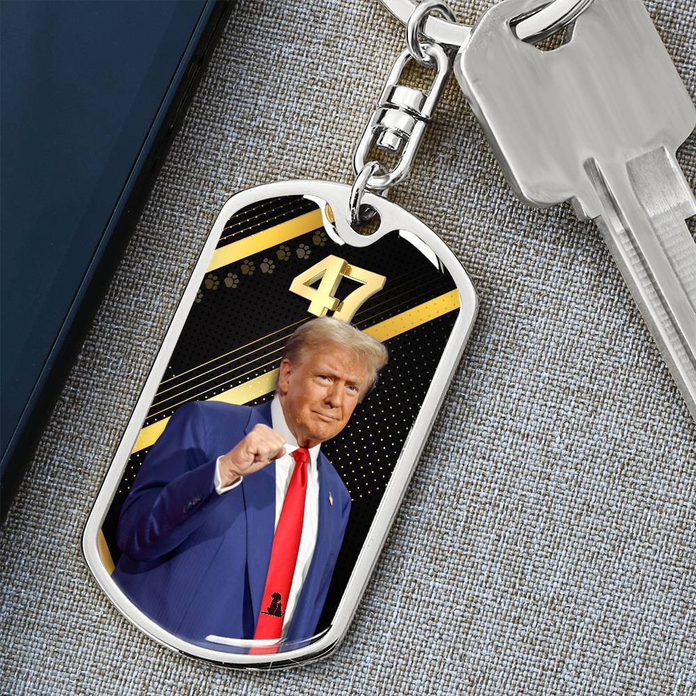 Trump 47 Dog Tag Keychain