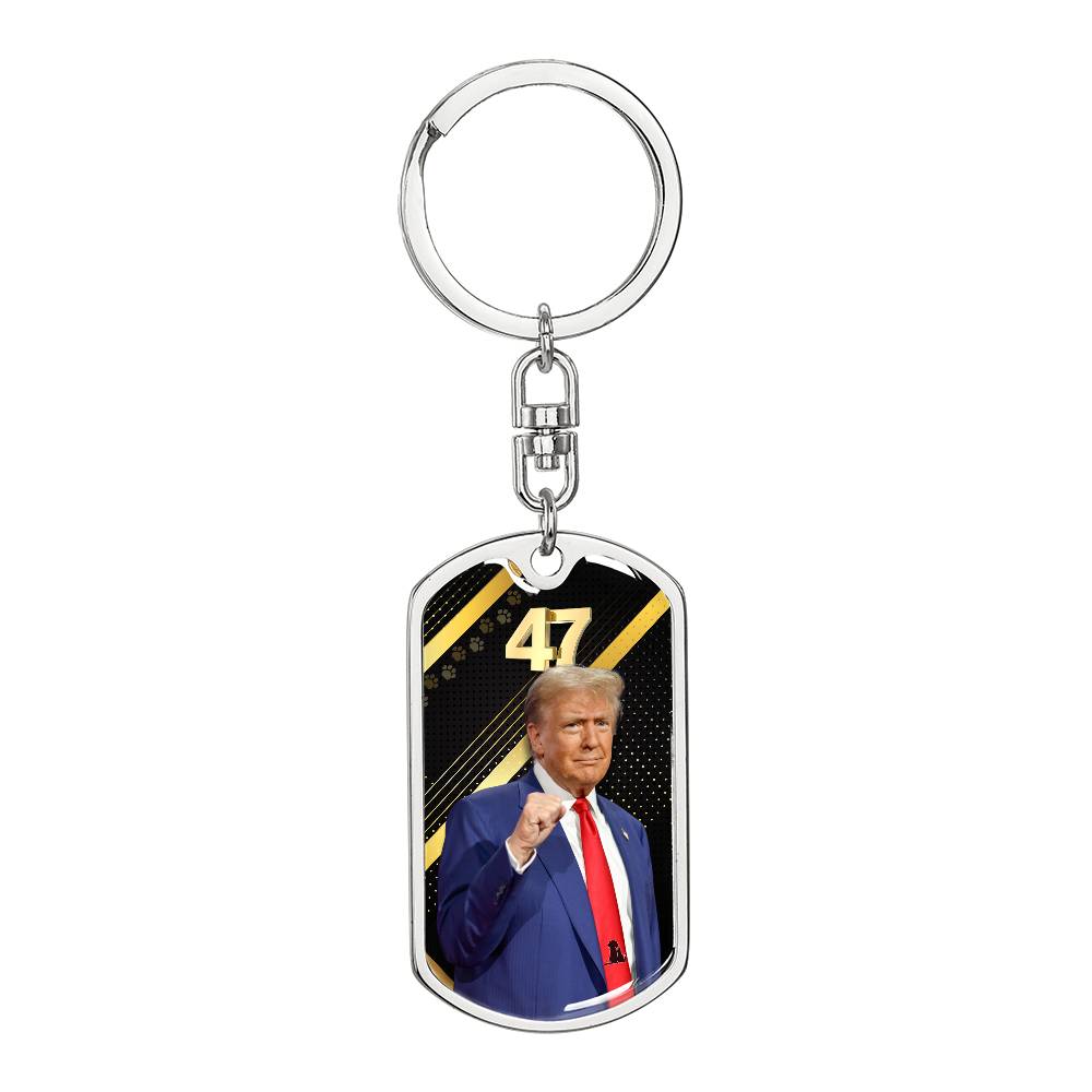Trump 47 Dog Tag Keychain
