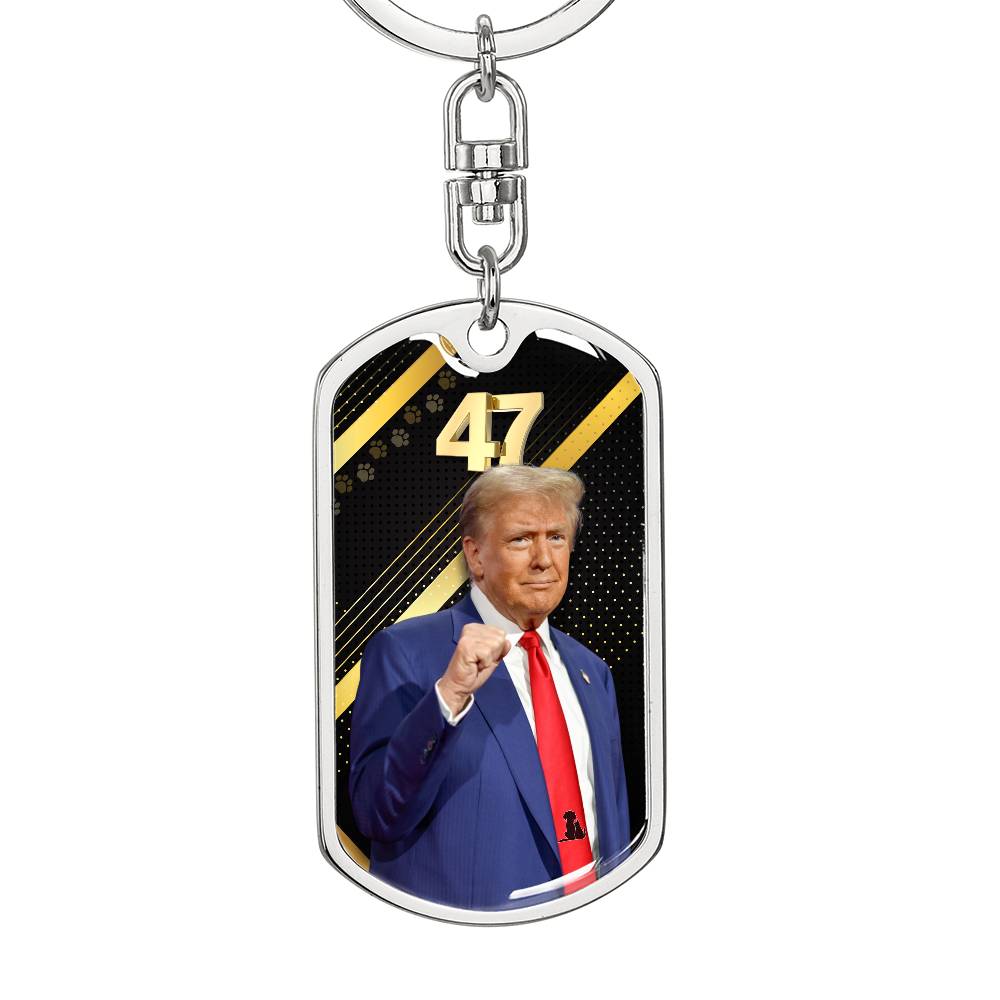 Trump 47 Dog Tag Keychain