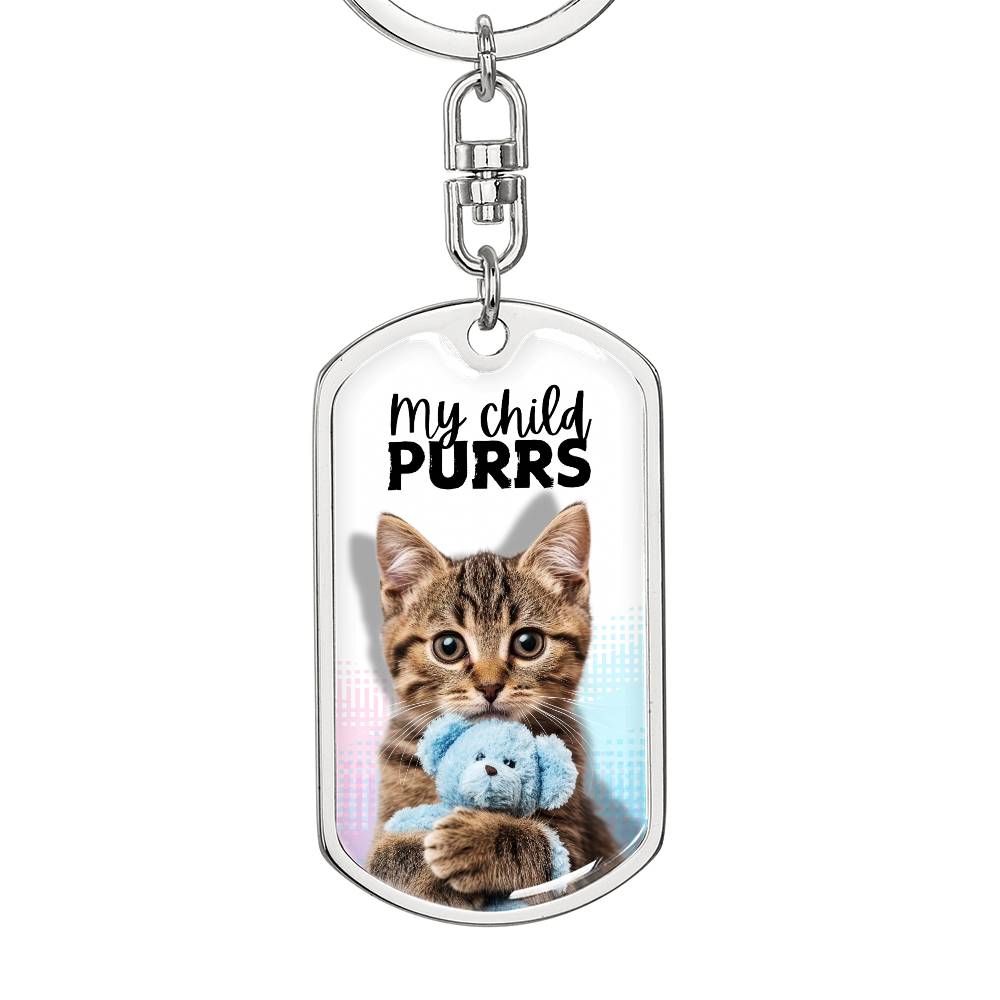 Photo depicting the ​My Child Purrs Keychain from EpiAl's Shop.