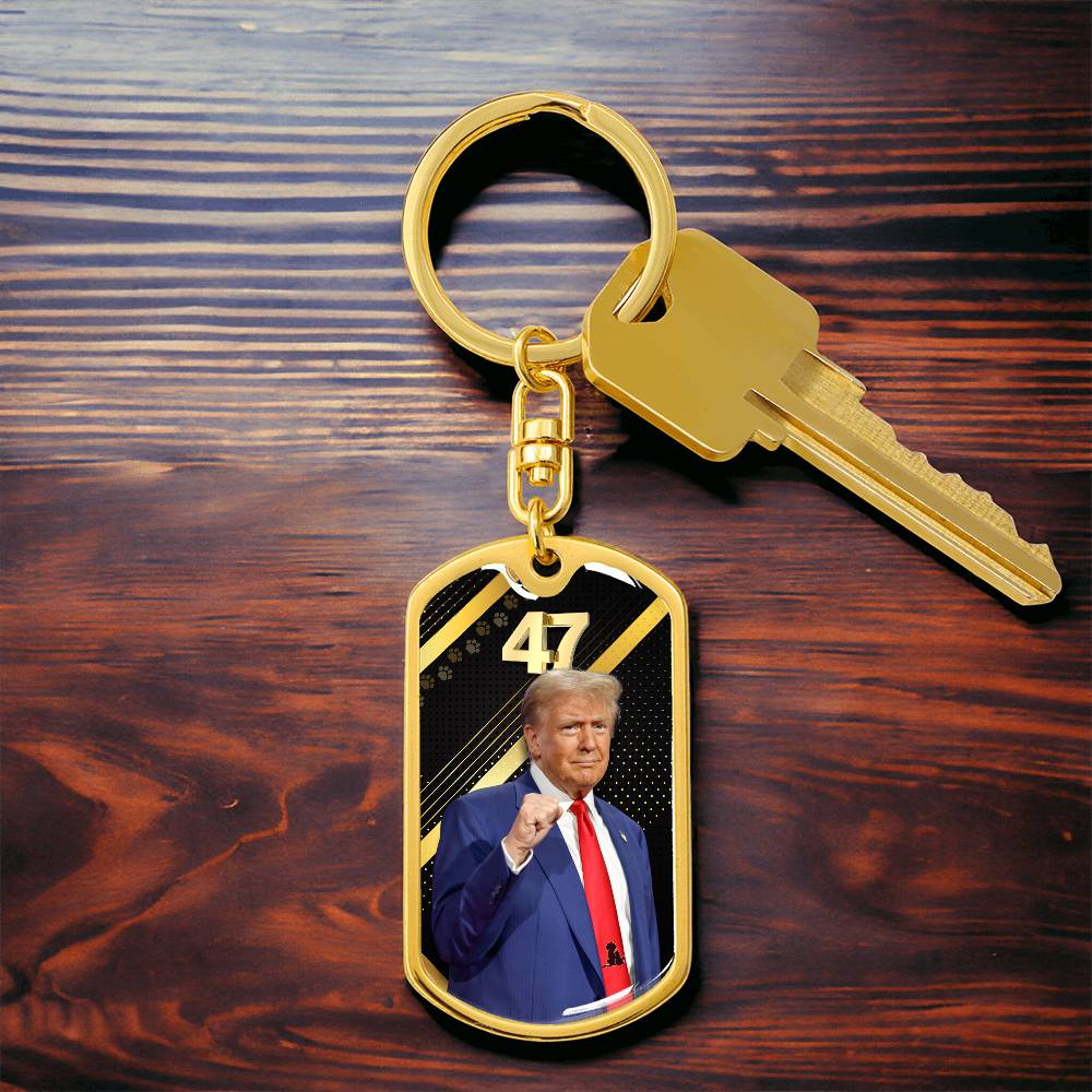 Trump 47 Dog Tag Keychain
