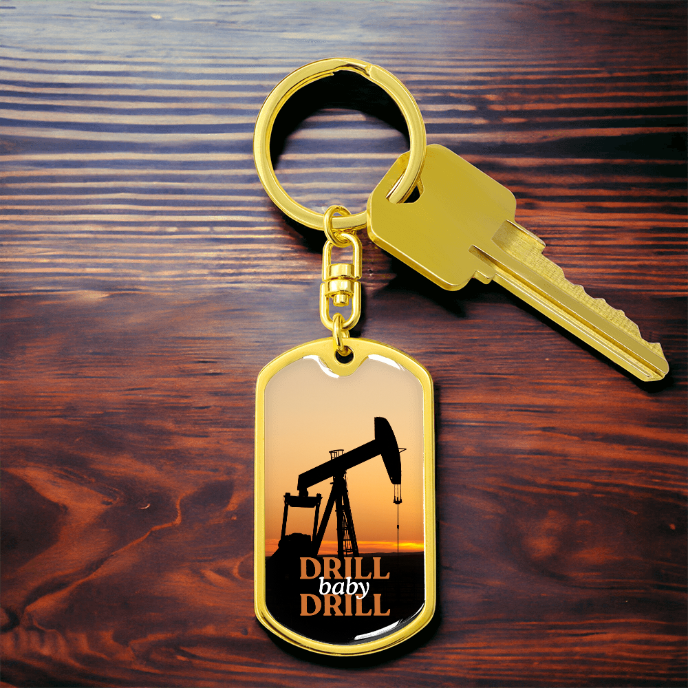 Drill Baby Drill (Trump) Sunset Keychain