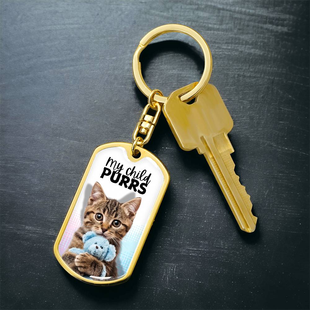 Photo depicting the ​My Child Purrs Keychain from EpiAl's Shop.