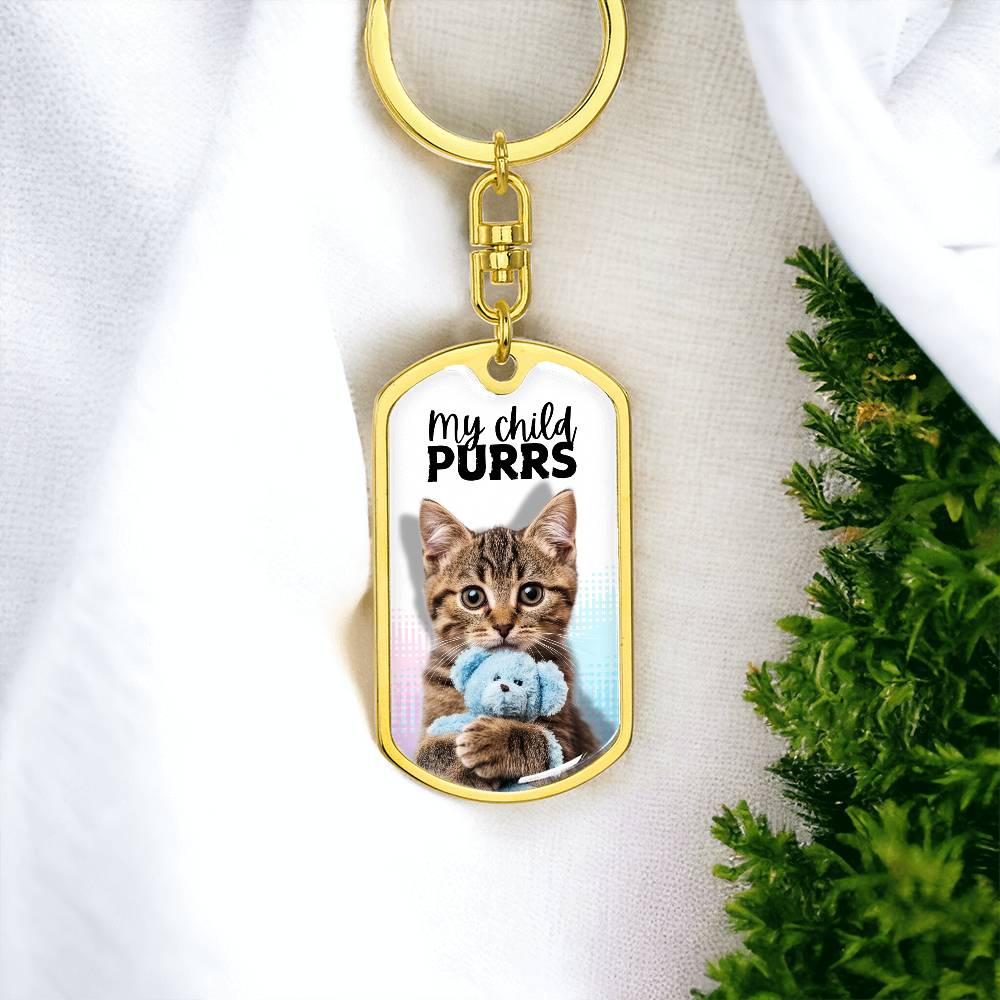 Photo depicting the ​My Child Purrs Keychain from EpiAl's Shop.