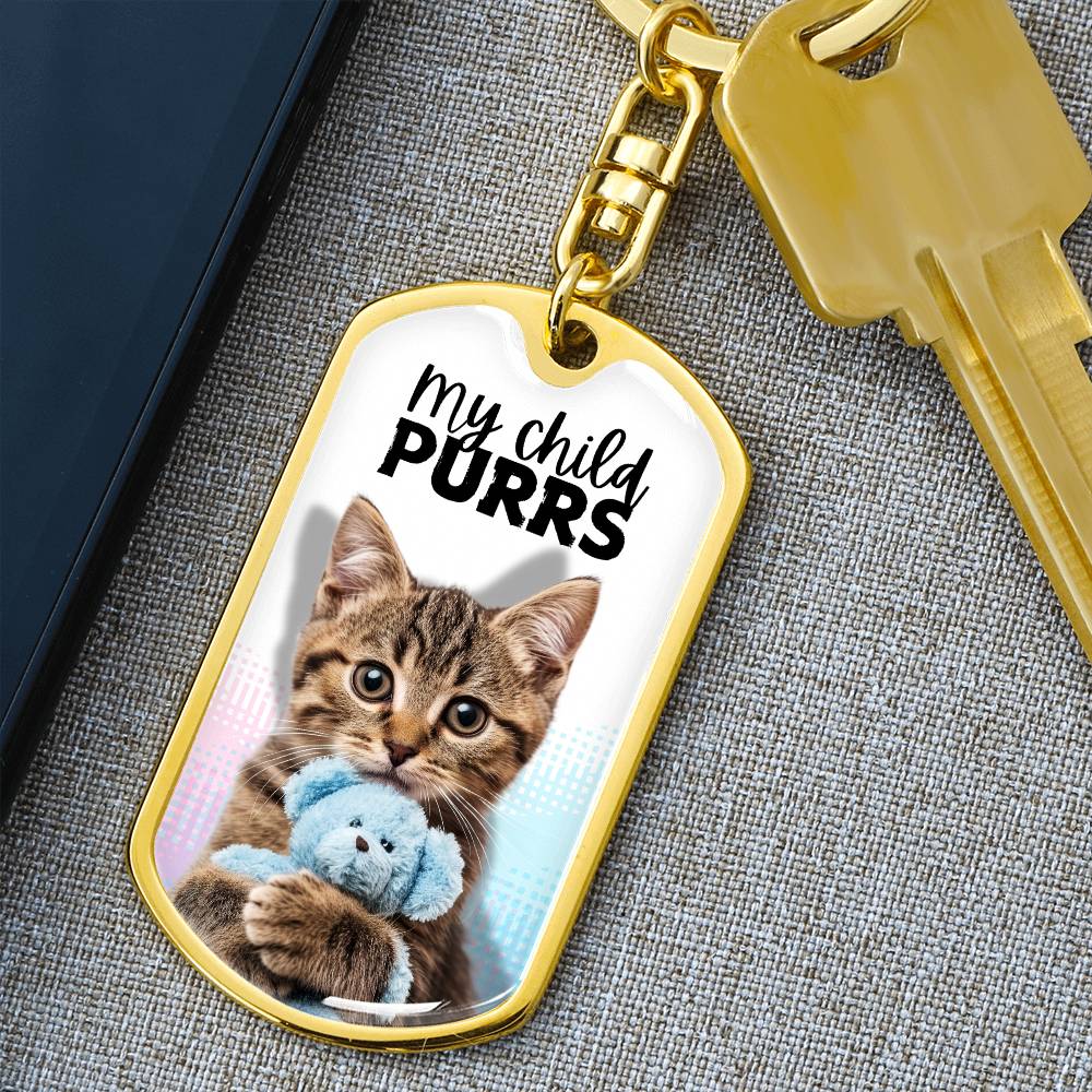 Photo depicting the ​My Child Purrs Keychain from EpiAl's Shop.