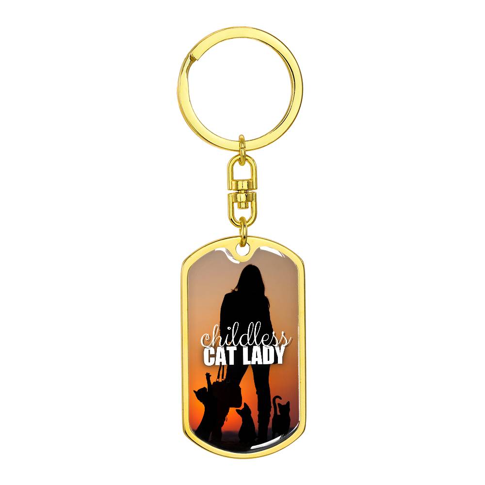 Photo depicting the ​Sunset Childless Cat Lady Keychain from EpiAl's Shop.