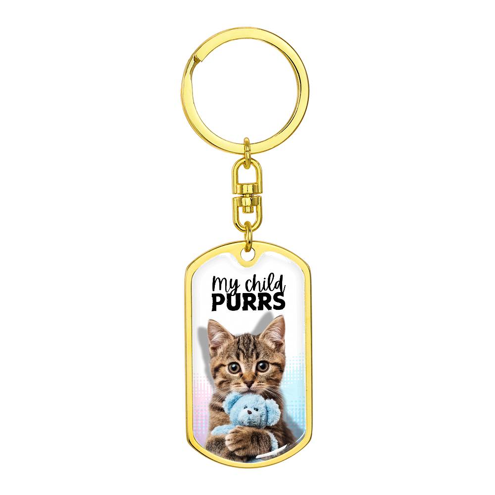 Photo depicting the ​My Child Purrs Keychain from EpiAl's Shop.