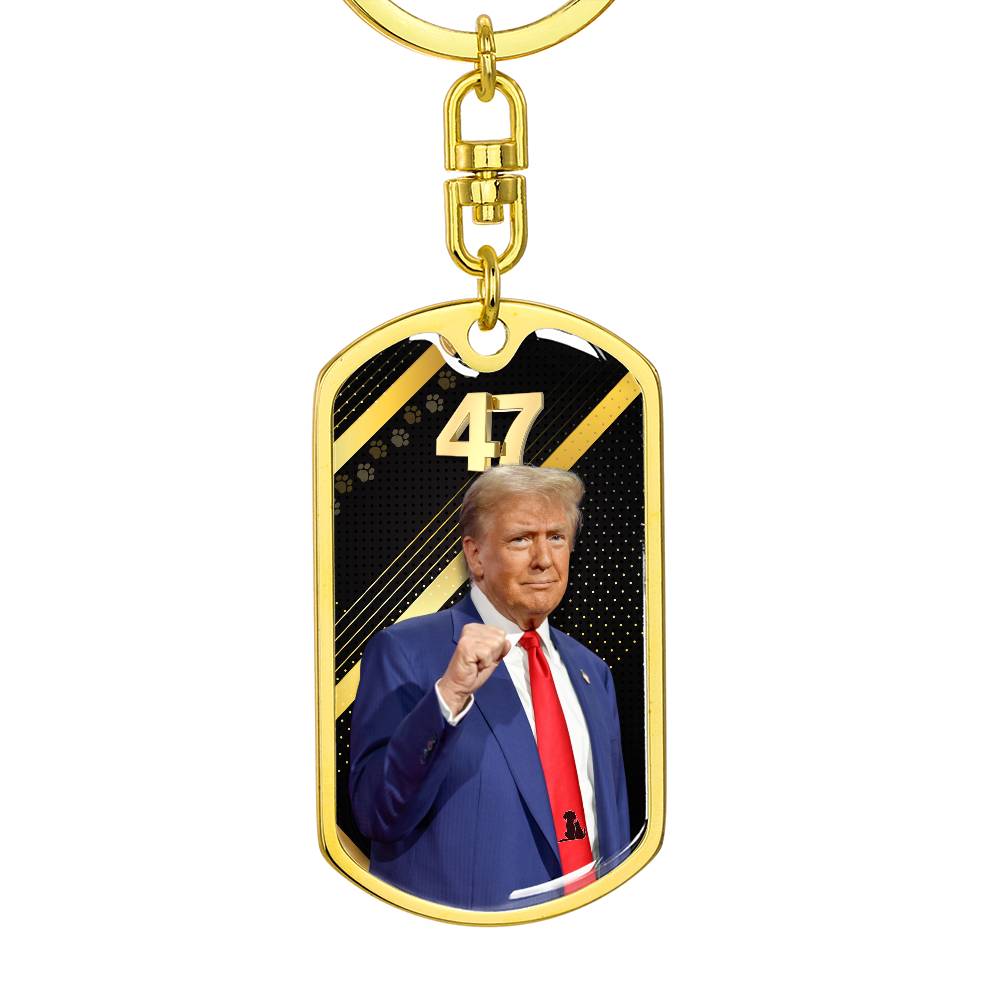Trump 47 Dog Tag Keychain