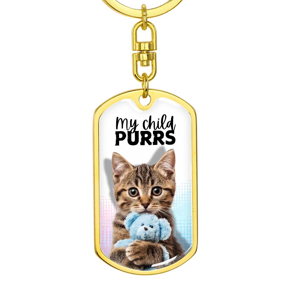 Photo depicting the ​My Child Purrs Keychain from EpiAl's Shop.