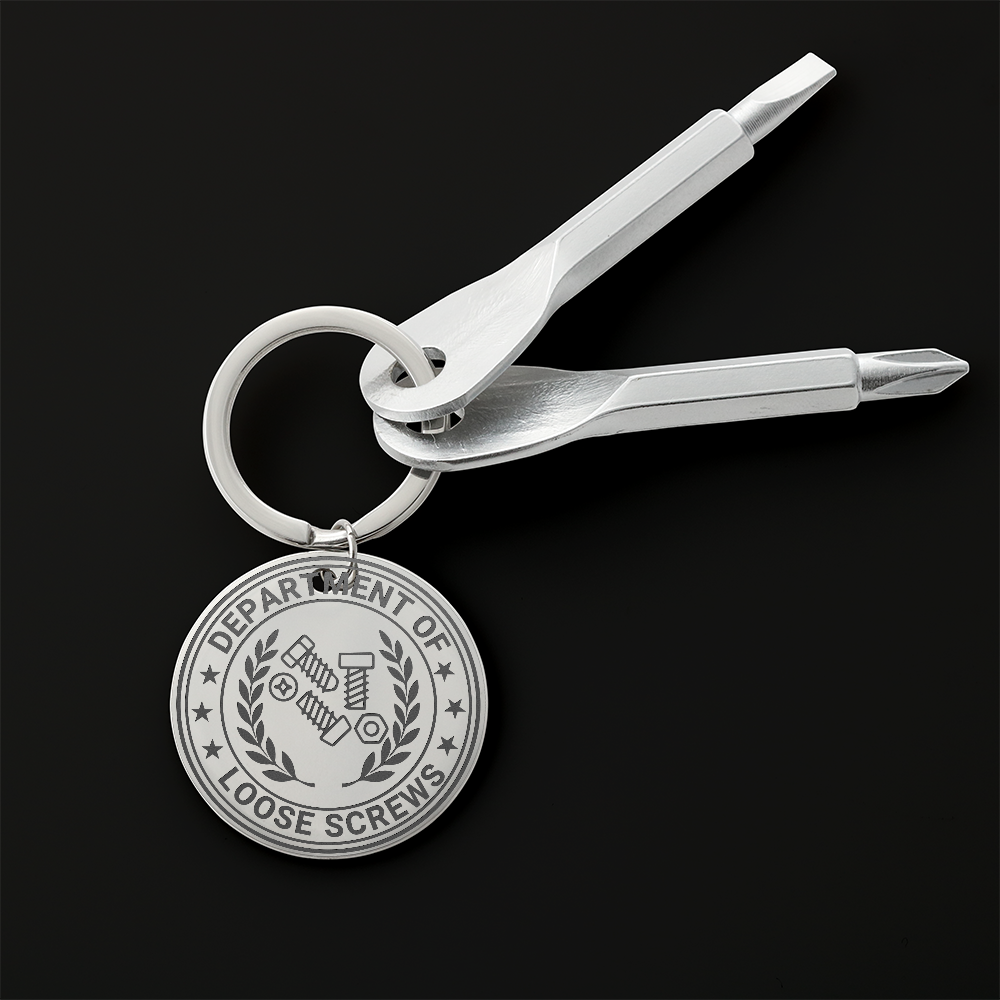 Department of Loose Screws Pocket Screwdriver Keychain