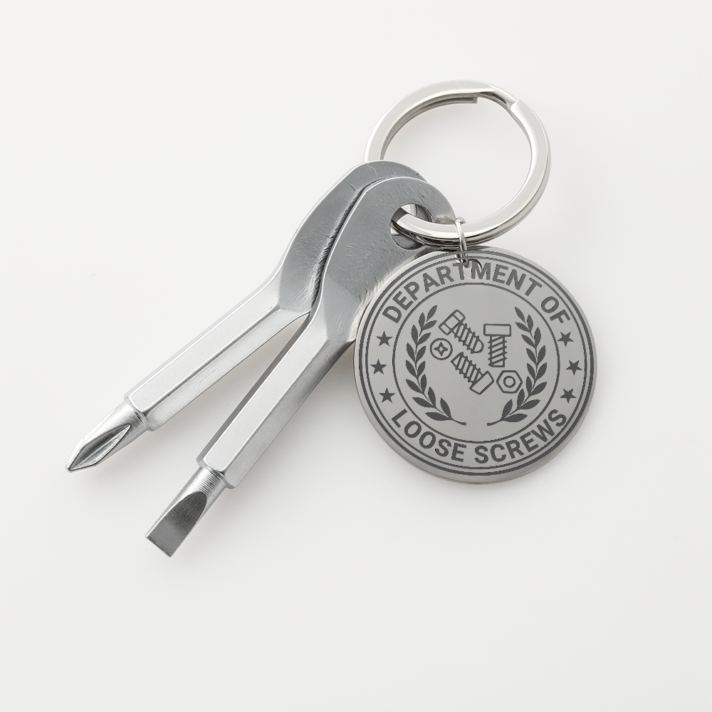 Department of Loose Screws Pocket Screwdriver Keychain