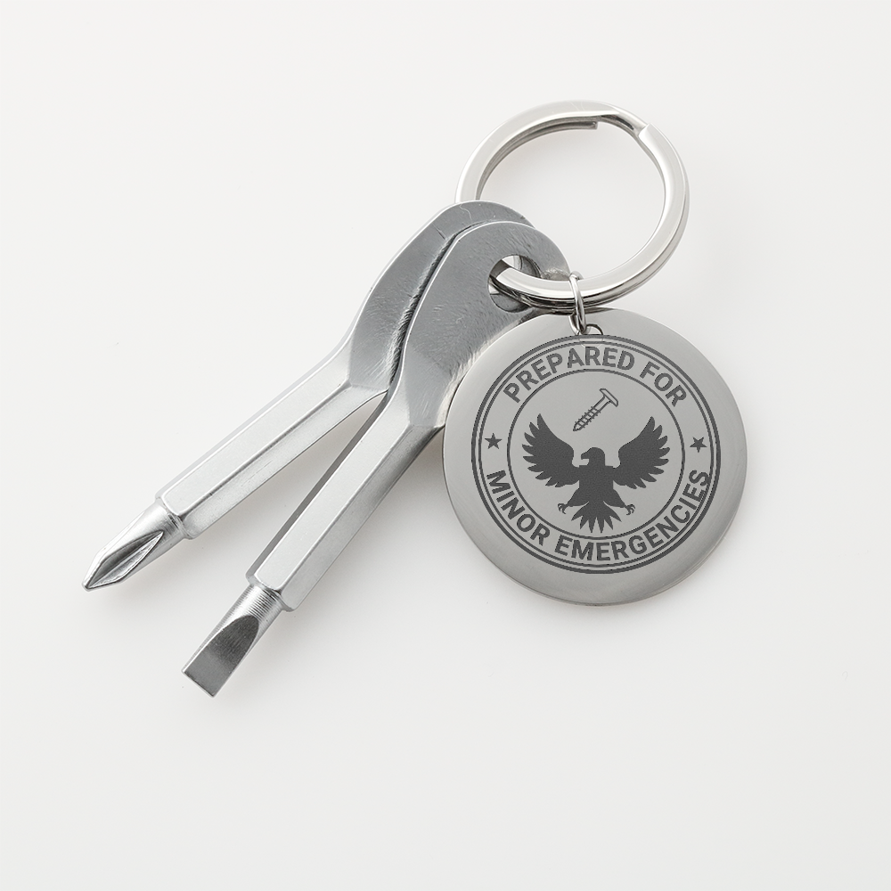Prepared for Minor Emergencies Pocket Screwdriver Keychain